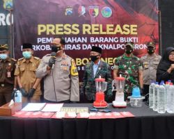 Polres Bojonegoro Musnahkan Barang Bukti Sabu dan Miras 
