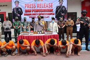 Polres Bangkalan Musnahkan Narkoba dan Rilis 172 Tersangka