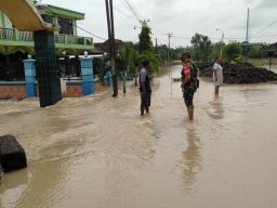 Kali Lamong Meluap, Teritorial Koramil Balongpanggang Terendam