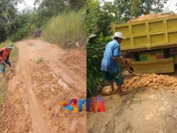 Perbaiki Jalan Rusak, Warga Desa Terosan, Banyuates, Swadaya Dana