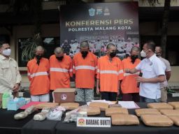 Ganja Seberat 14,5 KG Berhasil Digagalkan Polresta Malang Kota