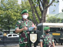 Danrem 084 Bhaskara Jaya Pimpin Apel Gelar Pasukan dalam Rangka PAM VVIP Kunjungan Wapres