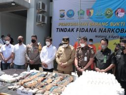 Belasan Kilogram Narkoba di Musnahkan Polresta Malang Kota Bersama BNN