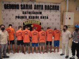 9 Pelaku Pengeroyokan Berhasil di Ringkus Sat Reskrim Polres Kediri Kota