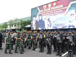 Korem 084/BJ Laksanakan Apel Gelar Pam VVIP Kunjungan Kerja Wapres RI