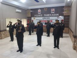 Hari Lahir Pancasila, Kapolres Pamekasan Ikuti Upacara Secara Virtual