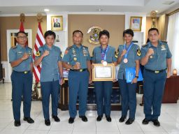 Dankodiklatal Apresiasi Atlet Bola Voli Nasional Siswa Dikmaba TNI AL Angkatan 41