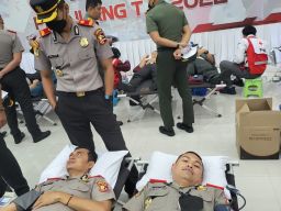 Serdik Sespimmen Polri Angkatan 62 Bersama Sesko TNI Gelar Donor Darah
