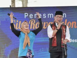 Ridwan Kamil Resmikan Situ Rawa Kalong Hasil Revitalisasi di Kelurahan Curug