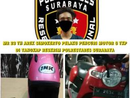 Beraksi di 6 TKP, Pelaku Curanmor Warga Simokerto Diringkus Polisi