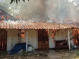 Kebakaran di Wirosari Grobogan Melalap Habis Rumah Kayu Milik Sukarjo