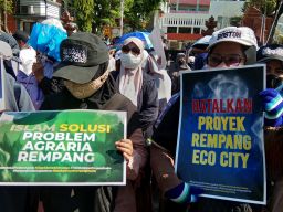 Aksi Peduli Rempang di Jatim Dikawal Ketat Polisi Karena Disinyalir Disusupi HTI