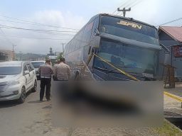 Laka di Rejang Lebong, Ojek Sayur Terlindas Bus dan Tewas di TKP