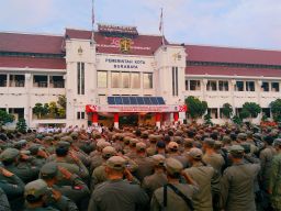 Apel Pengamanan Cipta Kondisi di Taman Surya Balai Kota Surabaya