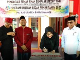 Pemkab dan PMI Banyuwangi Bedah Rumah Warga dengan Metode Tahan Gempa