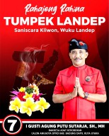 Calon DPRD Kecamatan Kuta Utara Gusti Agung Putu Sutarja Mengucapkan Rahajeng Nyanggra Tumpek Landep