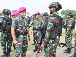 Prajurit Batalyon Infanteri 5 Marinir Ikuti Latihan Satgas Pamtas Mobile RI-PNG ke Sukabumi