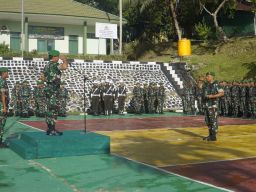 Prajurit Korem Jazira Onim (JO) Gelar Apel Kesiapan Pengamanan Pemilu 2024