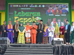 Ikut Serta Melestarikan Tradisi Lokal, Dandim 0508 Turut Hadir Ramaikan Perayaan Lebaran Depok