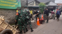 TMMD Kodim Depok, Sinergi TNI-Polri dan Warga Bangun Saluran Air Tegalsari Secara Bertahap