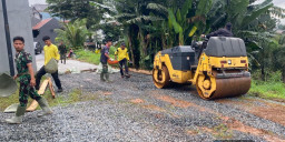 H+11 TMMD Ke-127, Progres Pengerasan Jalan Tirtajaya Tembus 57 Persen