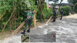 Pengerasan Jalan TMMD Ke-127 Depok Capai 75 Persen, Danki: Bukti Sinergi Nyata TNI dan Warga
