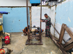 H+23 TMMD Depok, Pembangunan Sumur Bor untuk Masjid dan Posyandu Terus Berjalan