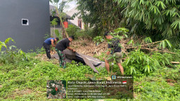 TNI, Pemda, dan Warga Bersatu Bersihkan Lingkungan di Sukmajaya