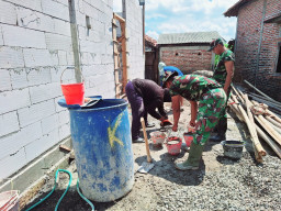 TMMD Kodim Pati Bangun RTLH di Desa Godo, Warga Turut Gotong Royong