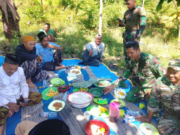 Satgas TMMD Reguler 128 Mengikuti Acara Do'a Bersama Dengan Masyarakat