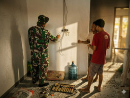 Wujud Kepedulian TMMD, Rumah Bapak Kartiko Dilengkapi Instalasi Listrik yang Rapi