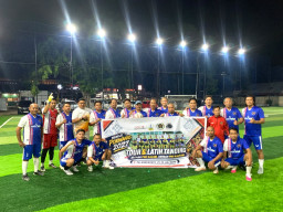 PWI Kalsel dan PWI Kalteng Berbagi Angka 5-5 dalam Laga Uji Tanding Mini Soccer 