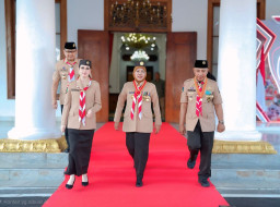 Khofifah Lepas 1.537 Kontingen Pramuka Jatim ke Jambore Nasional XII, Tekankan Semangat Persaudaraan dan Nasionalisme
