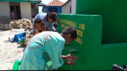 Senyum Riang Anak-Anak Sambut Hadirnya Manunggal Air bersih di Desa Mereka berkat adanya TMMD