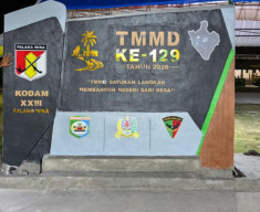 Gapura TMMD Ke-129 Jadi Ikon Baru di Kepulauan Umbele