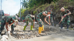 Pekerjaan Rabat Beton Jalan Desa Polewali Terus Dioptimalkan untuk Capai Target TMMD