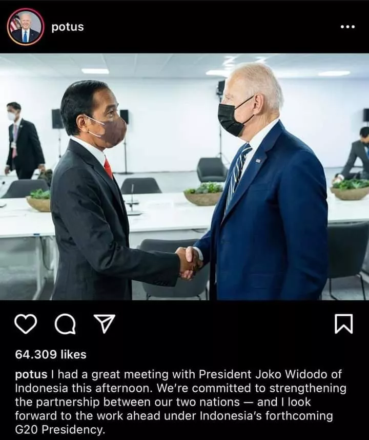 Bertemu Joe Biden, Jokowi Bahas Ini
