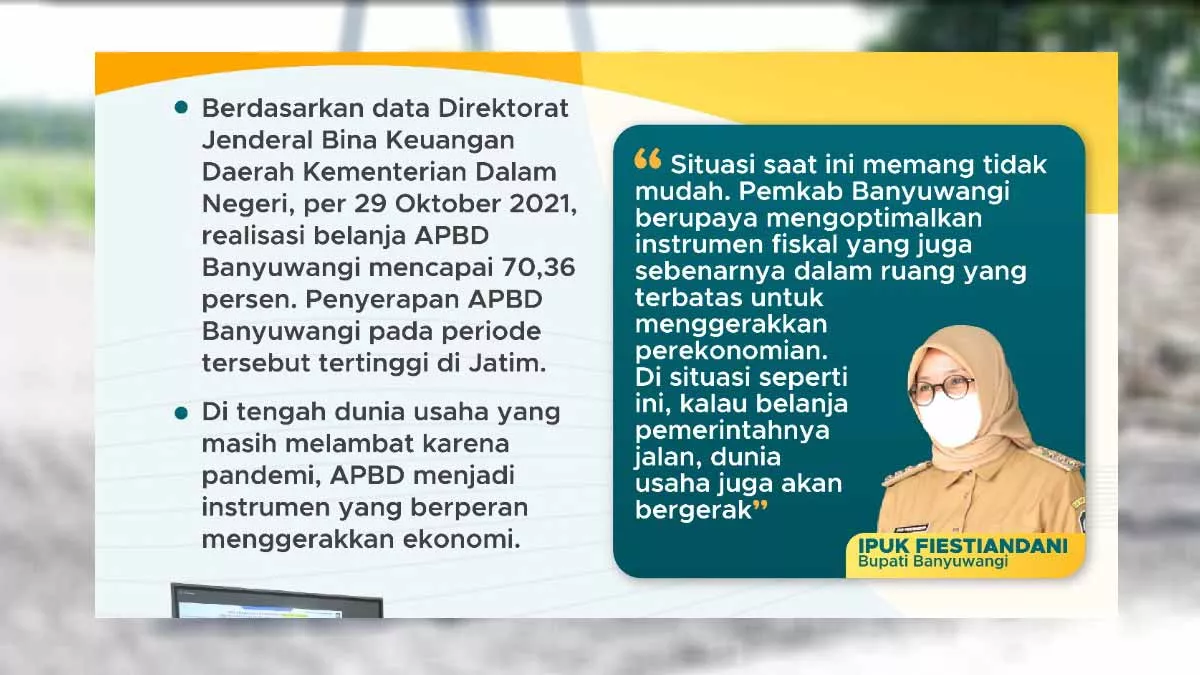Realisasi APBD Banyuwangi Capai 70,36 Persen, Tertinggi di Jawa Timur