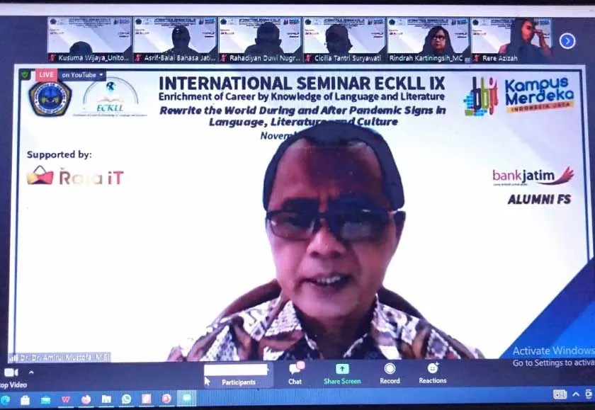 Fakultas Sastra Unitomo Gelar Webinar Internasional ECKLL IX