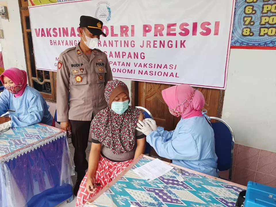 Capaian Vaksin 53 Persen, Kapolsek Jrengik Berdayakan Bhayangkari
