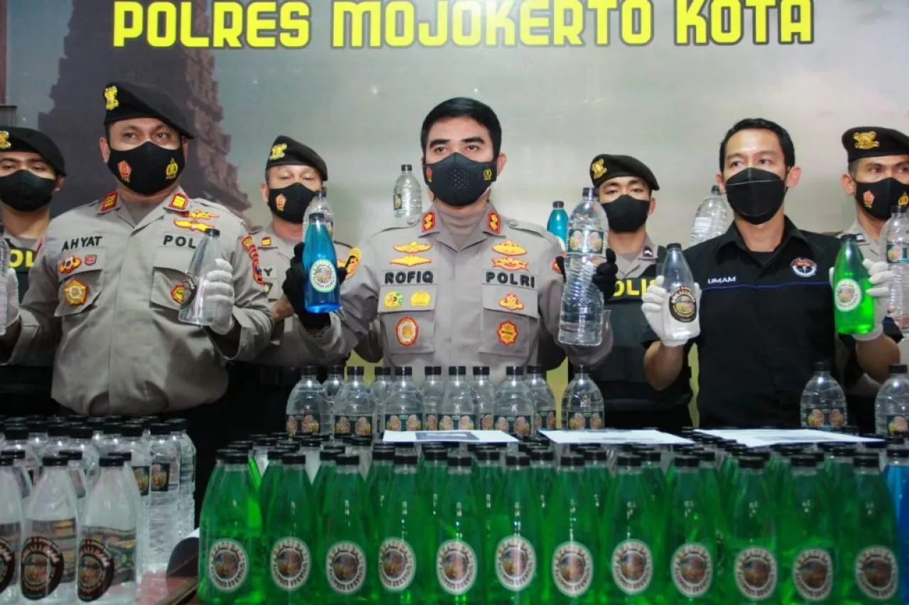 Polres Mojokerto Amankan 430 Miras Ilegal Menjelang Romadhon