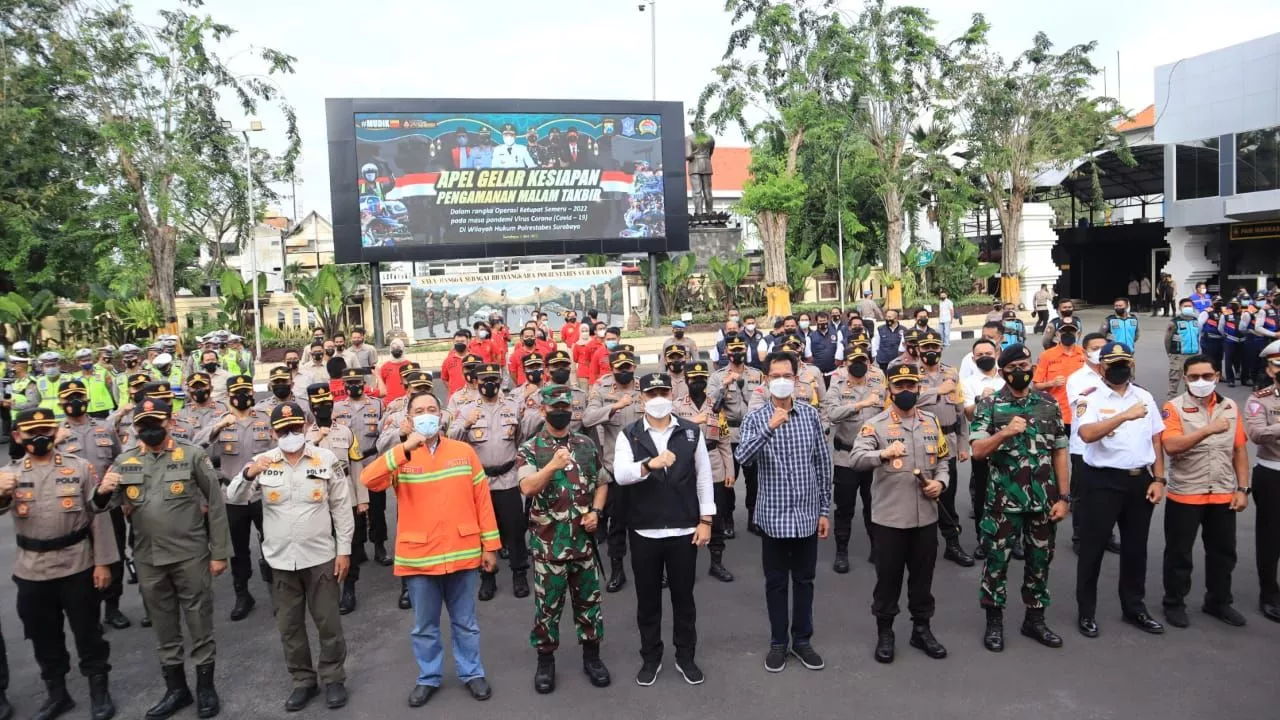 Amankan Arus Mudik dan Malam Takbiran, Forkopimda Surabaya Gelar Apel Gabungan