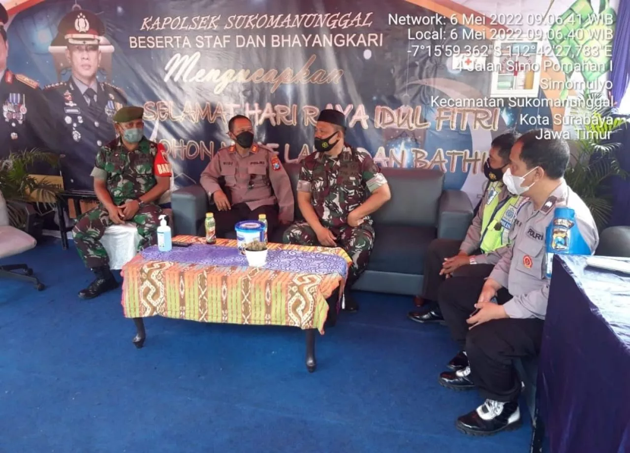 Danramil Tandes Kunjungi Pos Pantau Pengamanan Lebaran
