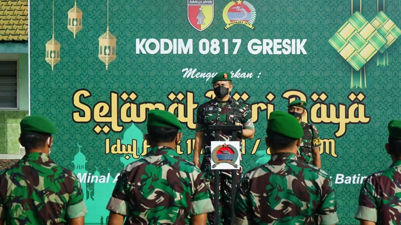 Tali Silaturahmi Seluruh Prajurit Jajaran Kodim 0817 Gresik Ikuti Halal Bihalal