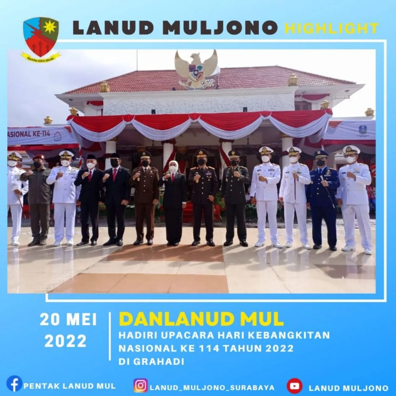 Peringati Harkitnas, Lanud Muljono Laksanakan Upacara di Mako Lanud Muljono