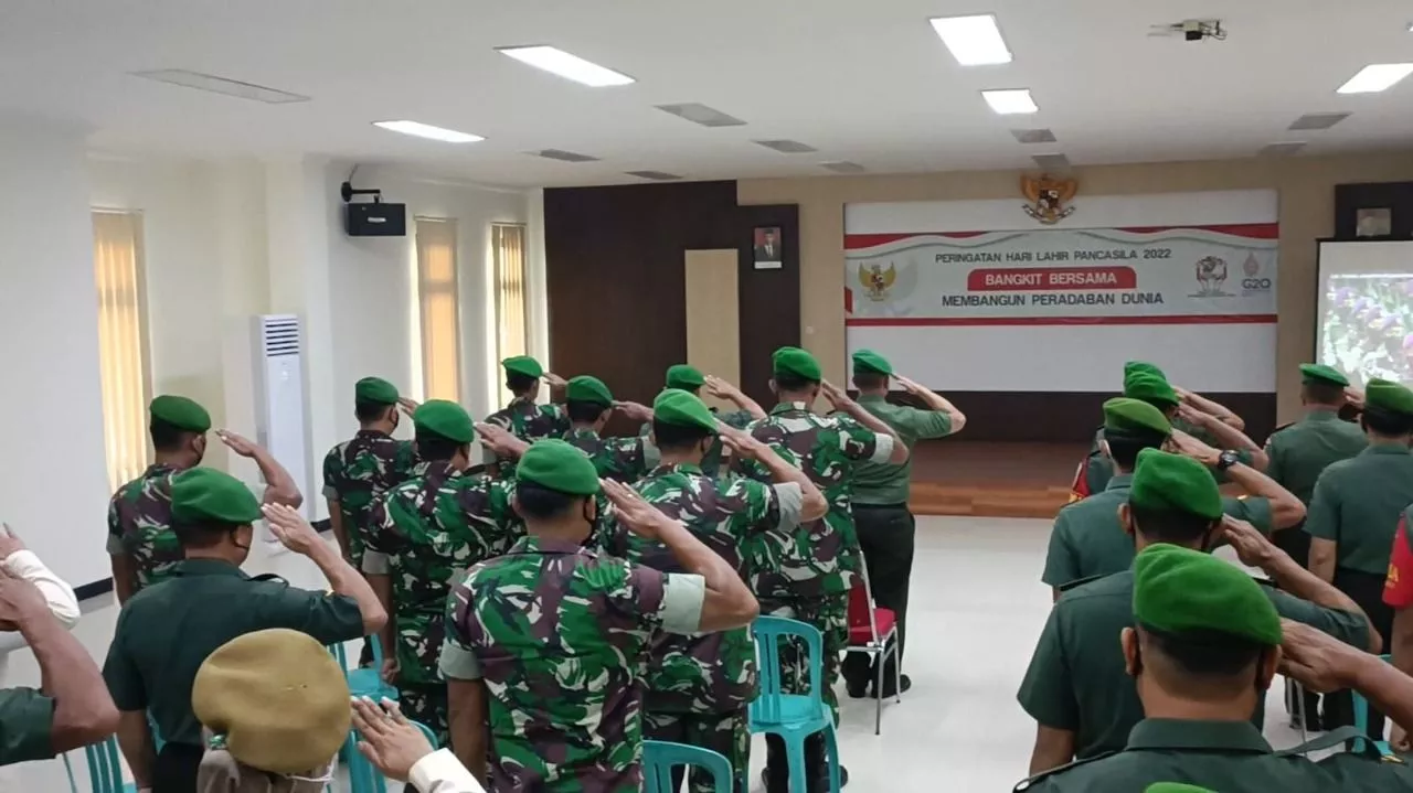 Kodim 0817 Gresik Ikuti Upacara Hari Lahir Pancasila Secara Virtual