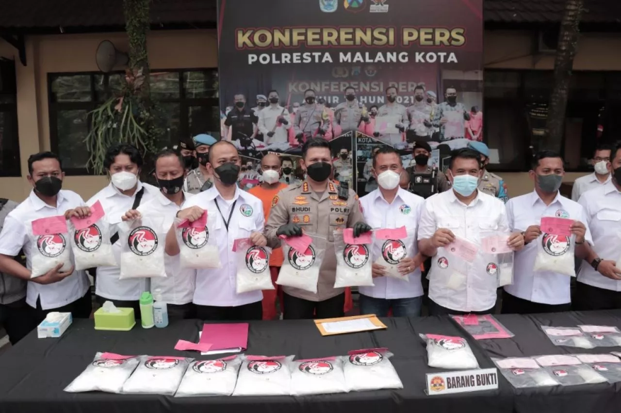 Bisnis Barang Haram, Polresta Malang Kota Amankan 21 Kg Sabu
