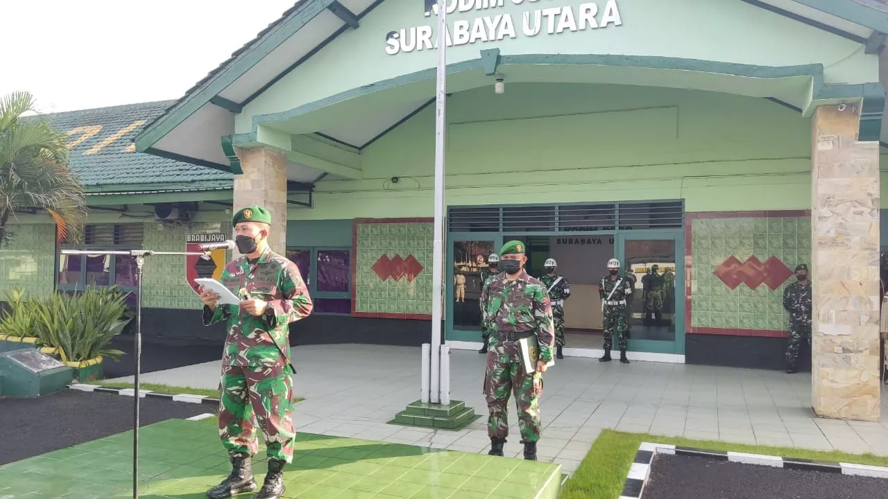 Upacara setiap tanggal 17, Dandim Surabaya Utara Bacakan Amanat Kasad