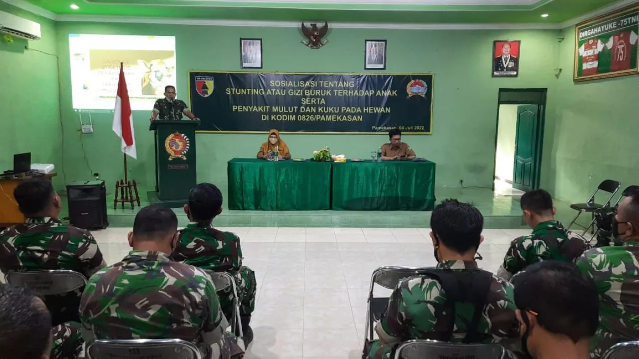 Kodim Pamekasan Gelar Sosialisasi Stunting dan PMK Pada Hewan