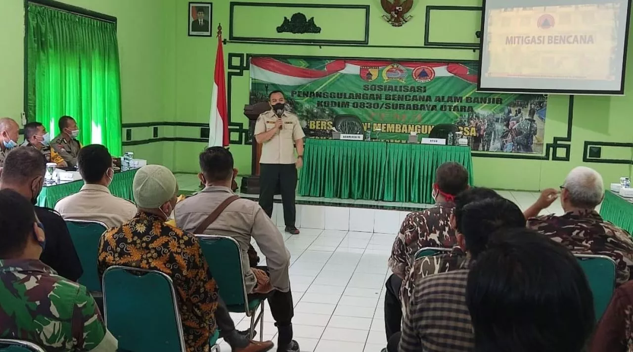 Kodim Surabaya Utara Gandeng BPBD Laksanakan Pembinaan Tanggap Bencana Bagi Masyarakat